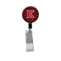 Carolines Treasures Letter K Chevron Black and Red Retractable Badge Reel CJ1047-KBR